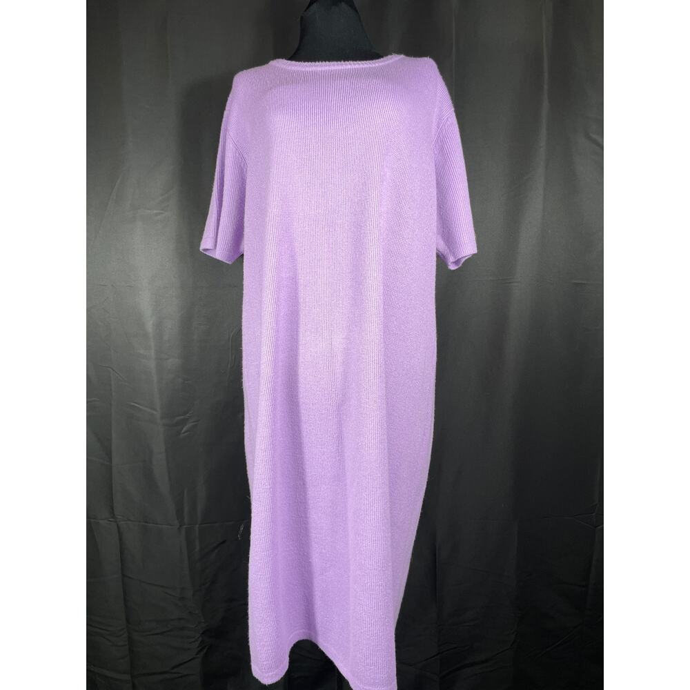 Vintage Lavender Plus Size Sweater Dress, Short Sleeves Mauroda 1x